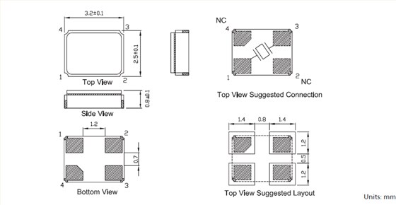 貼片型壓電石英晶體,3225陶瓷貼片晶振,7V晶振,7V-27.120MAAV-T晶振