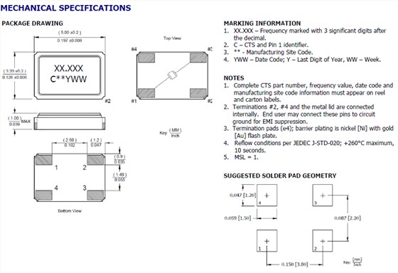 貼片型石英晶體諧振器,5032貼片晶振,405晶振,405C35B16M00000晶振