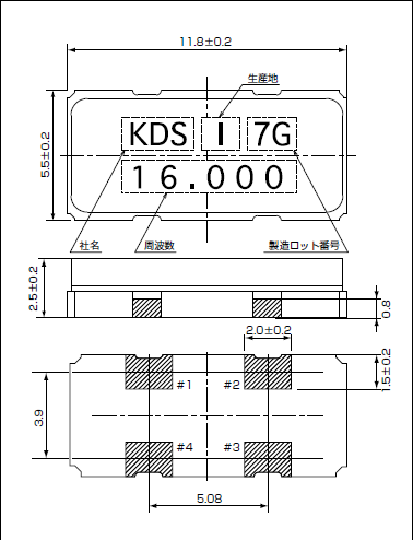 日產(chǎn)進口陶瓷殼晶振,大尺寸4腳石英諧振器,DSX151GAL晶振