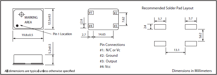 MTI-milliren溫補(bǔ)晶振,401系列TCXO振蕩器,低相位噪聲晶振