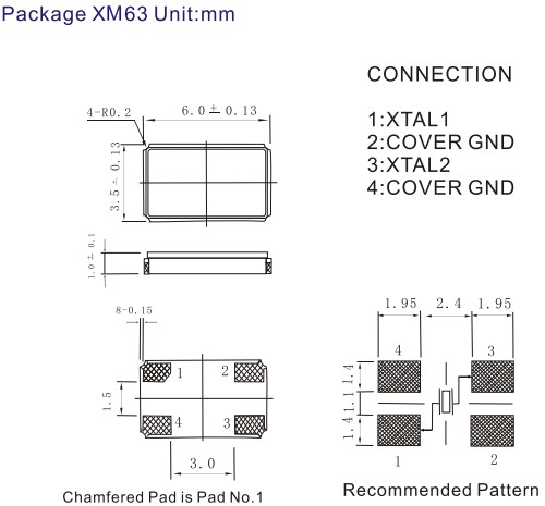 Macrobizes晶振,XM63晶振,四腳貼片晶振
