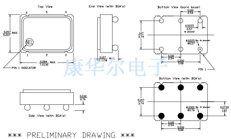NEL晶振,B6-X144X晶振,B6-A1447-FREQ晶振