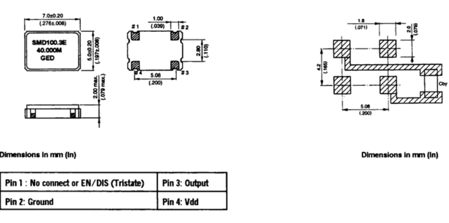 美國(guó)GED有源晶振,6G發(fā)射器晶振,SMD100.3C(E/D)-10.000MHz